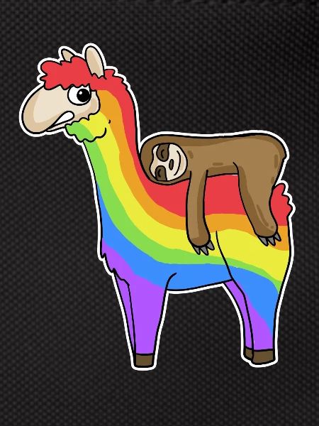 Alpaca Sloth Rainbow Christmas