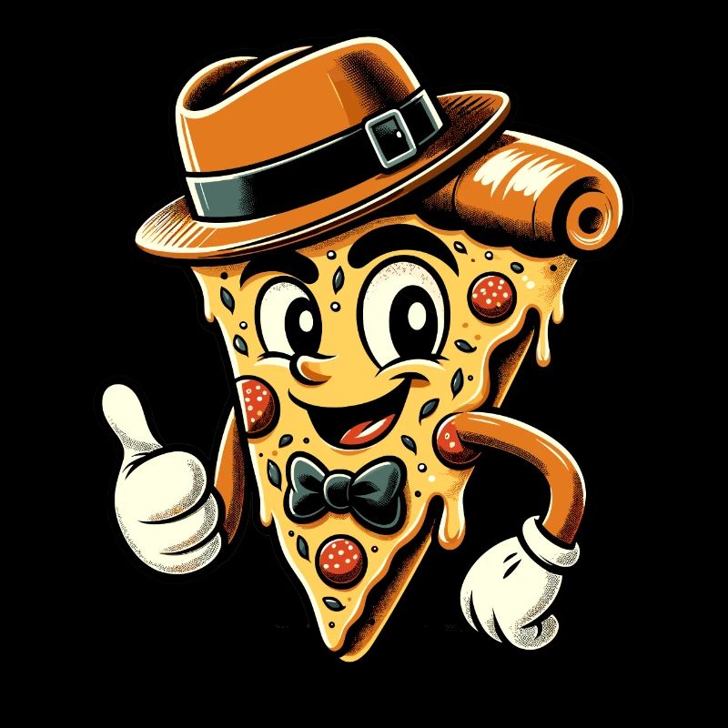 Pizza 50´s Cartoon Character Pizza Slice