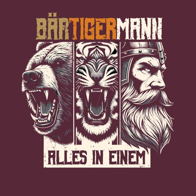 Bärtigermann Bär Tiger Mann Geschenk Bart