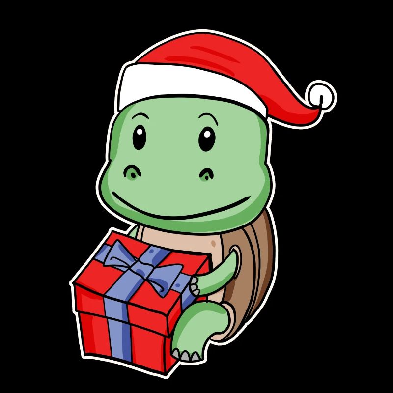 Turtle with Christmas hat