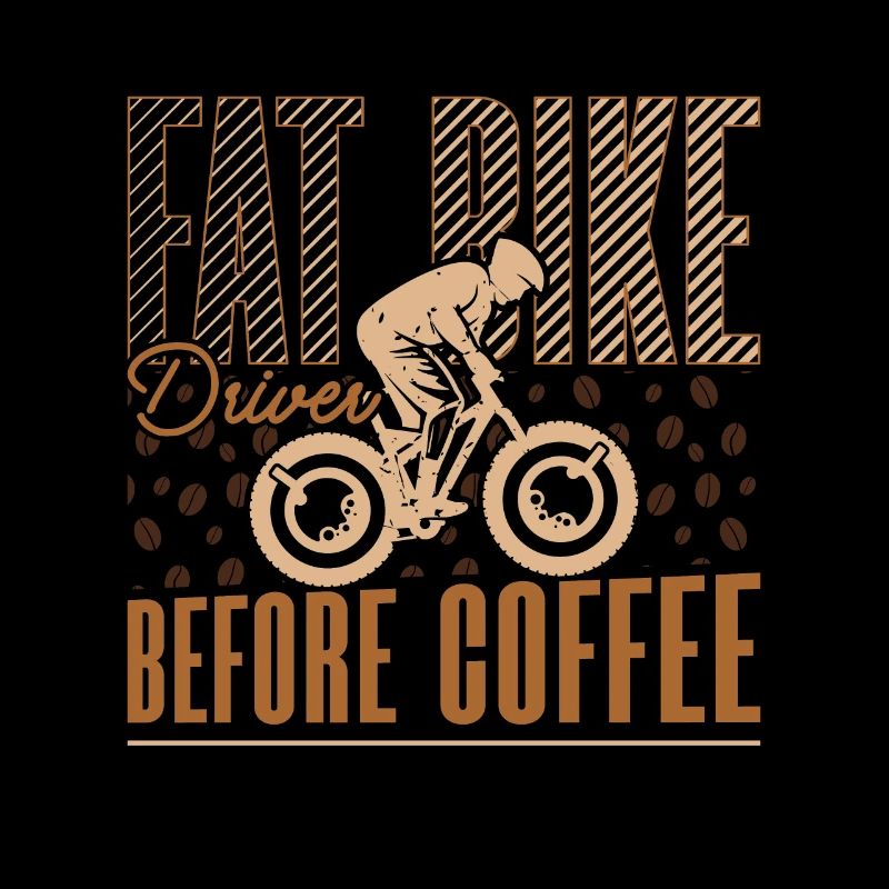 Fat Bike Driver Before Two-Wheeler Coffee Lover