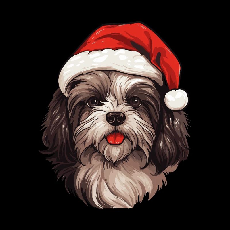 Havanese Hund Weihnachten Kopf