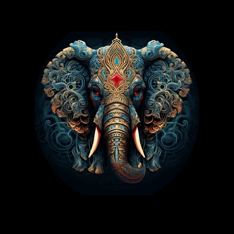Blue Mandala Elephant