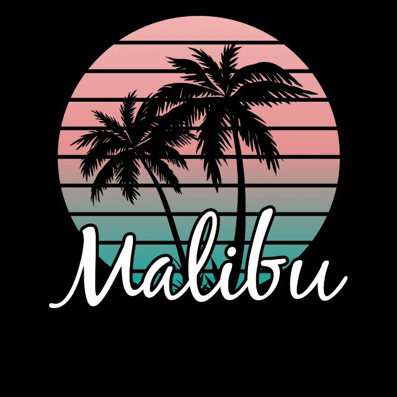 Neon Malibu Palm Tree Retro Style