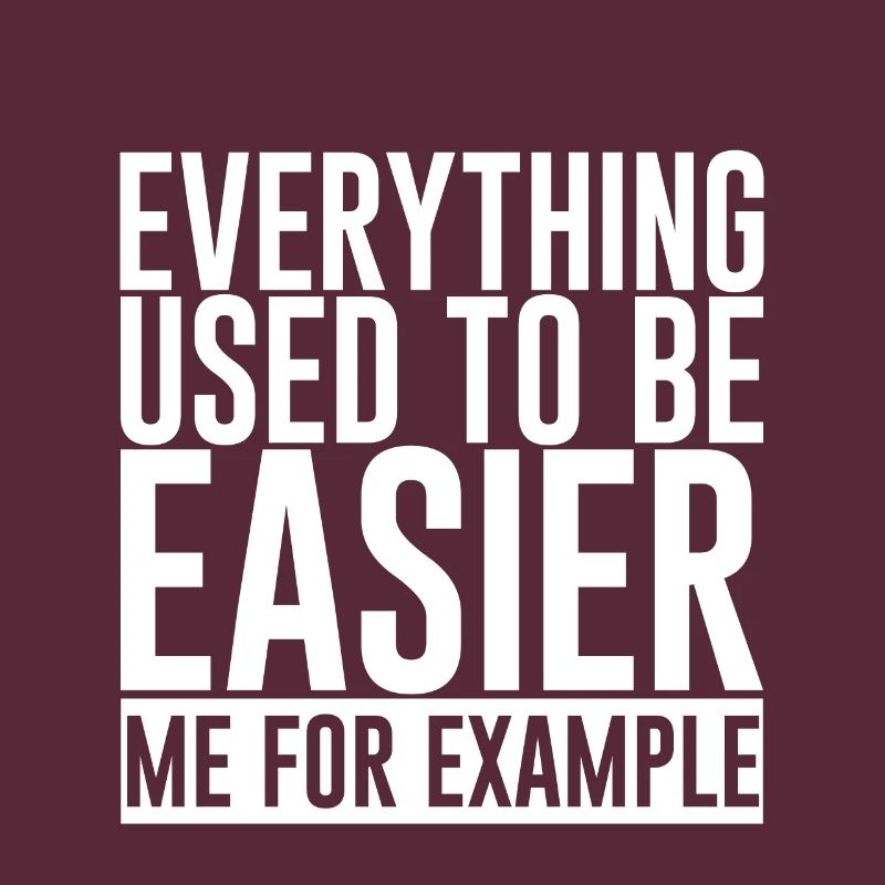 Everything Used To Be Easier, Me For Example 2