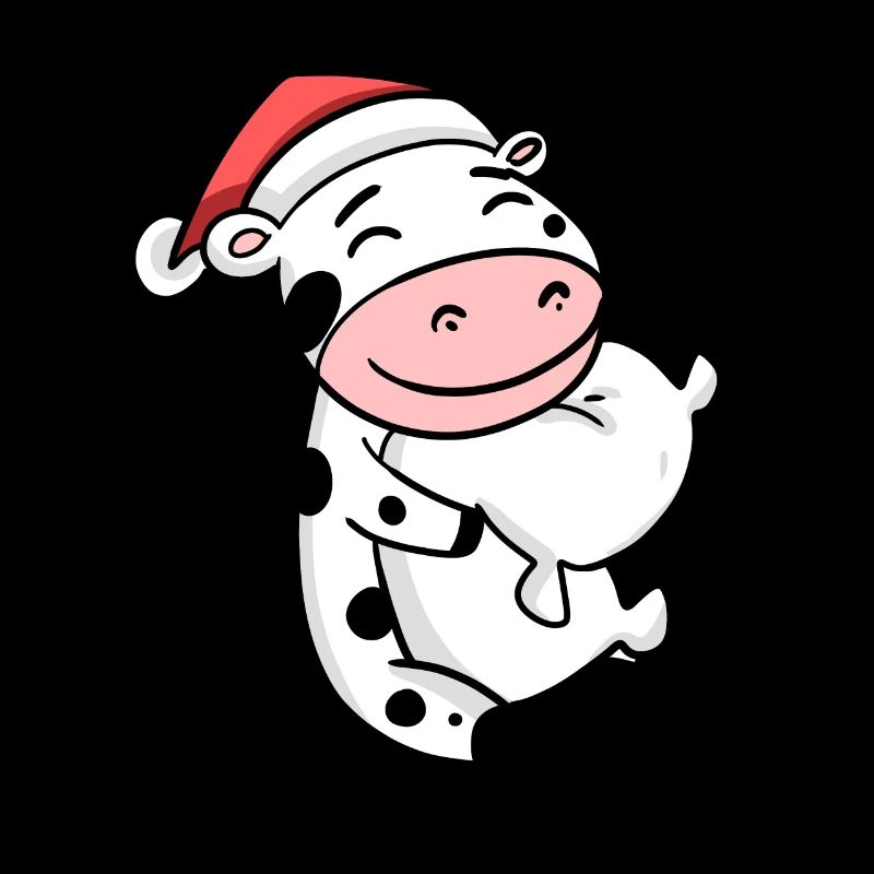 Vache Mignon Fatigué Noël