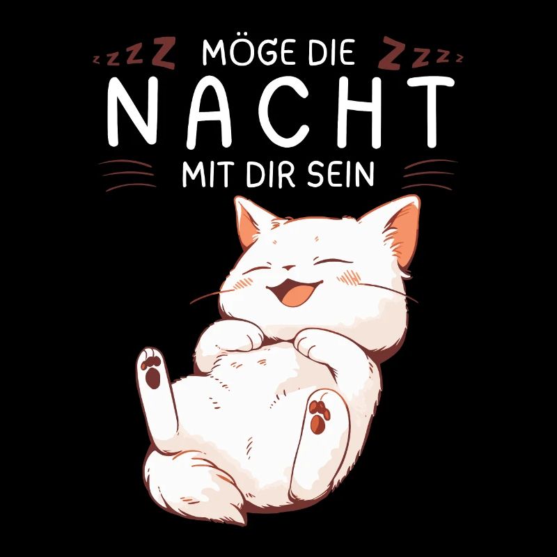 Möge die Nacht mit dir sein - Schlafshirt Katze