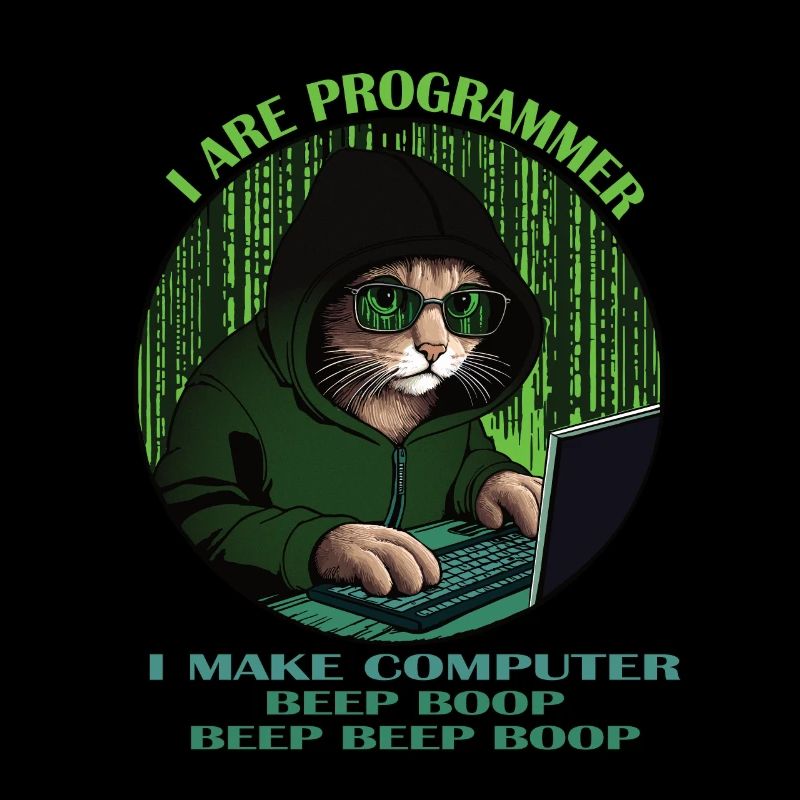 Je suis programmeur, vert, programmateur chat