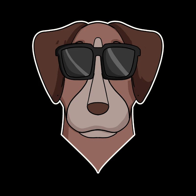 Pointer dog with glasses - cool dog