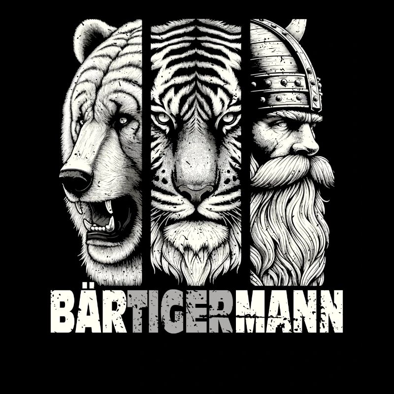 Bärtigermann Bär Tiger Mann Geschenk Bart Sprüche