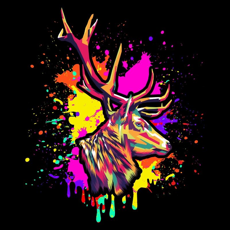 Cerf coloré