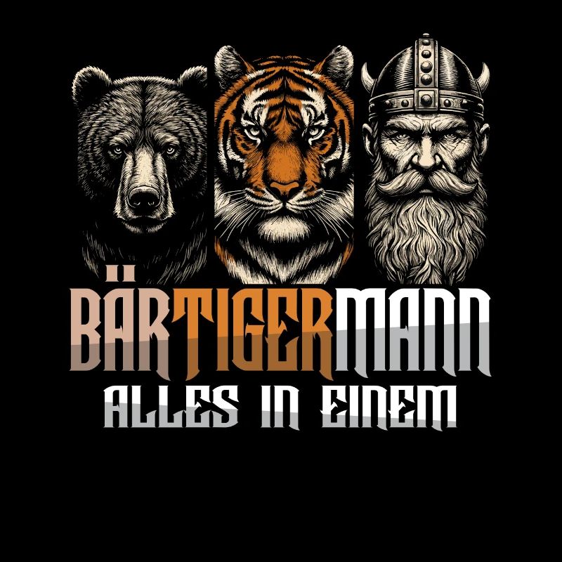 Bärtigermann Bär Tiger Mann Geschenk Bart Sprüche