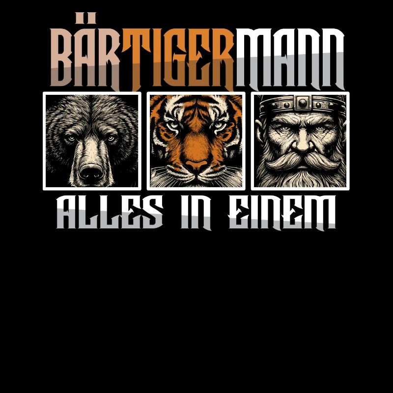 Bärtigermann Bär Tiger Mann Geschenk Bart Sprüche