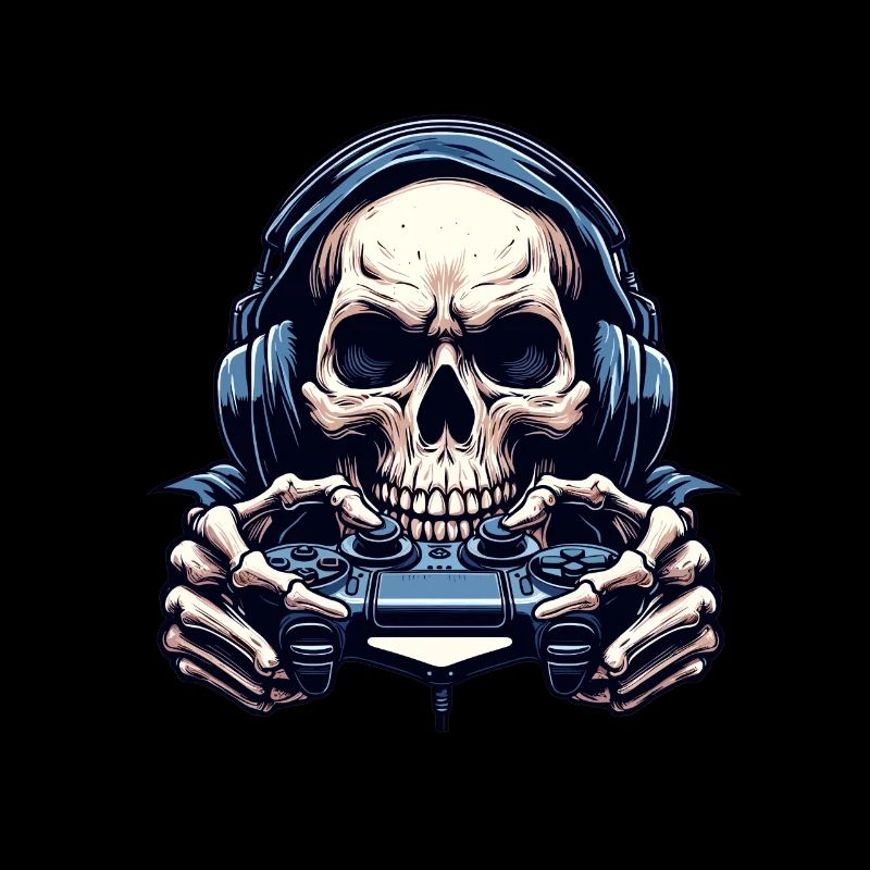 Skeleton with game controller. design for Gamer