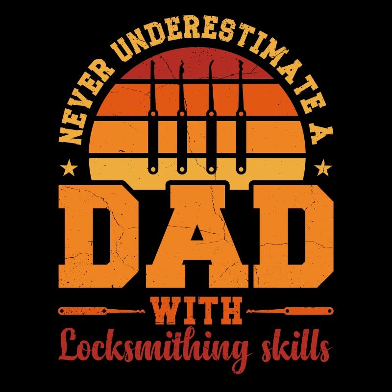 Husband Dad Hero Retro Locksmith