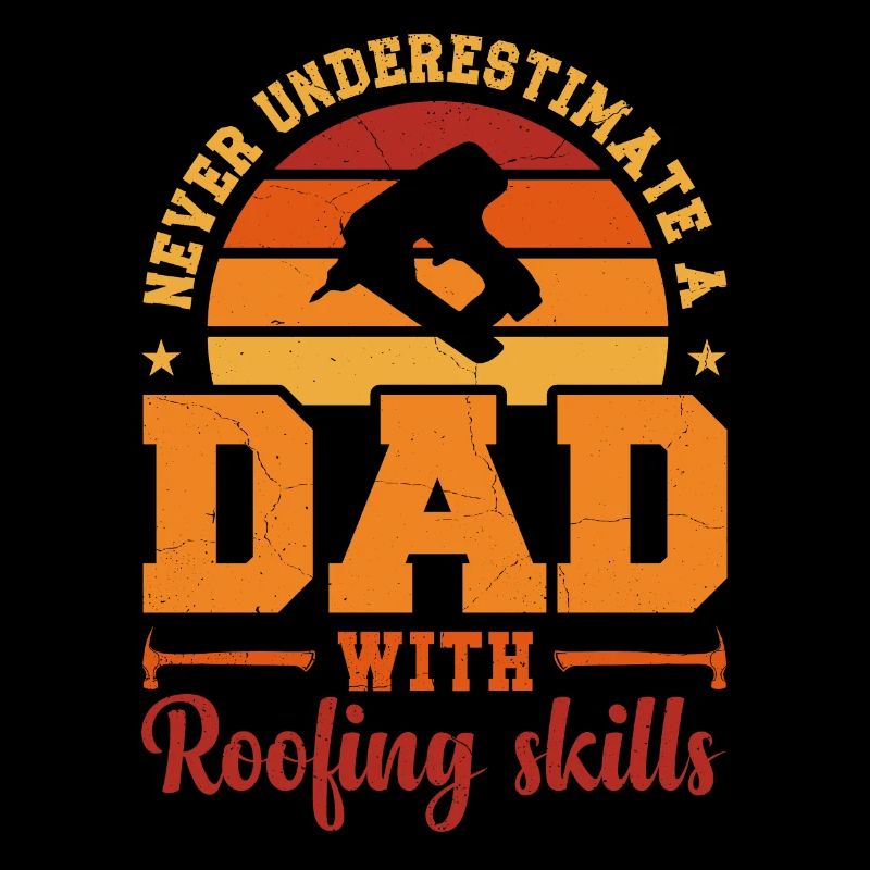 Husband Dad Hero Retro Roofer