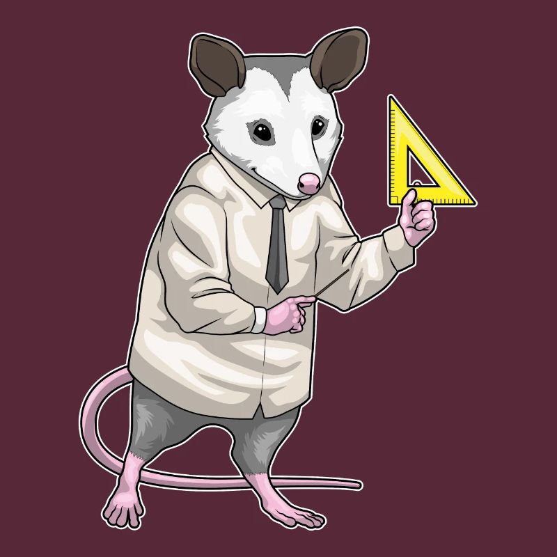 Opossum professeur triangle règle maths