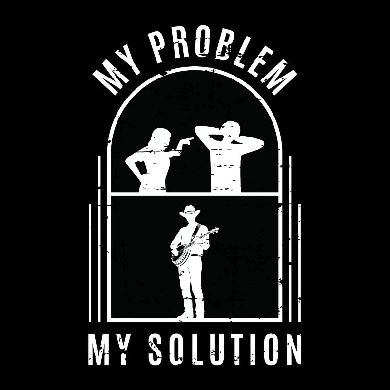 Banjo Player My Problem My Solution Pictogram Dad