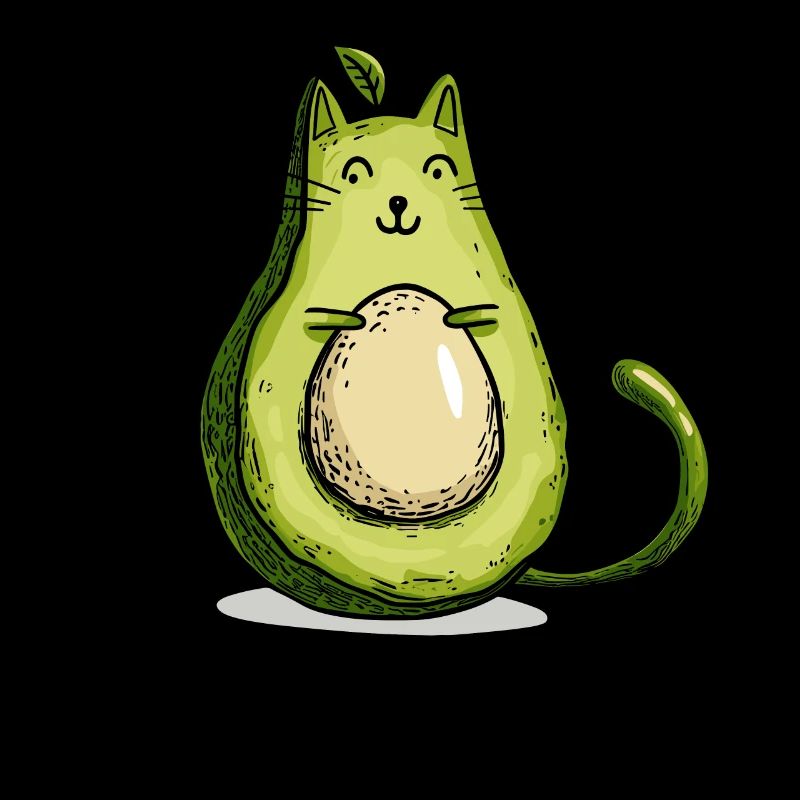 Avocado Cat Katzen Vegetarier Geschenk