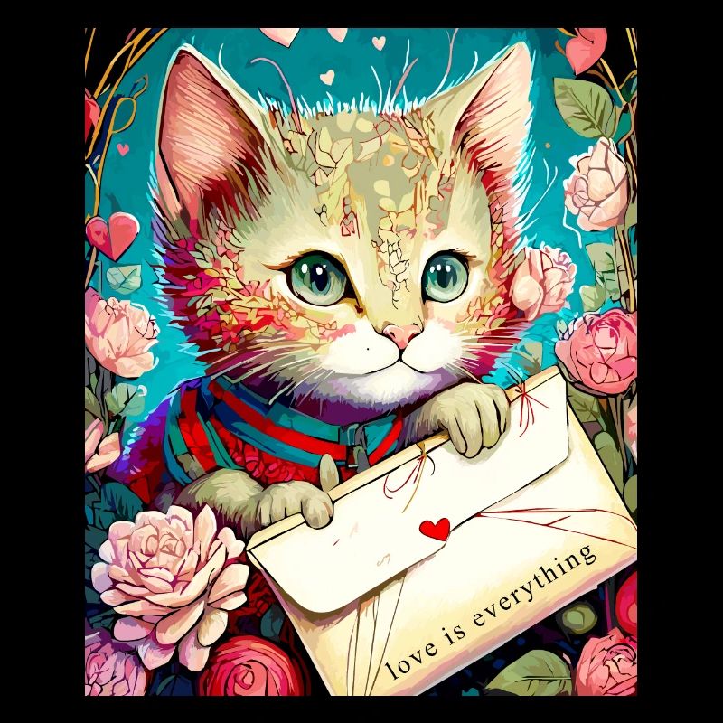 FLEURS DE LETTRE DE CHAT DE LA SAINT-VALENTIN