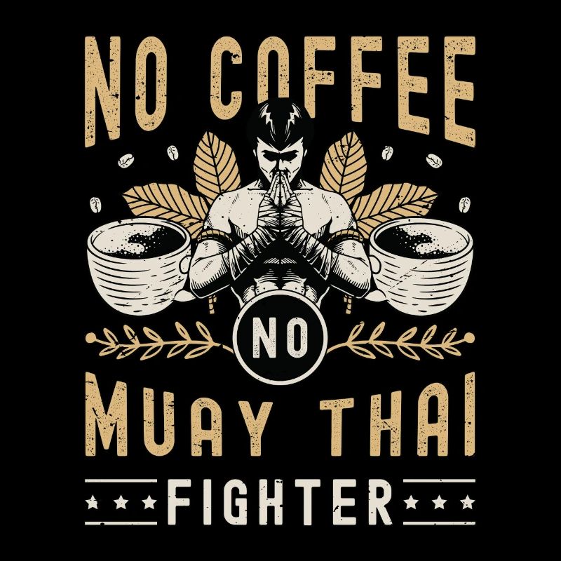 Muay Thai Fighter Pas De Café Pas De Boxe Amateur De Café