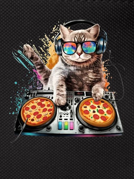 Weltraum Katze Pizza Discjockey - Interstellar