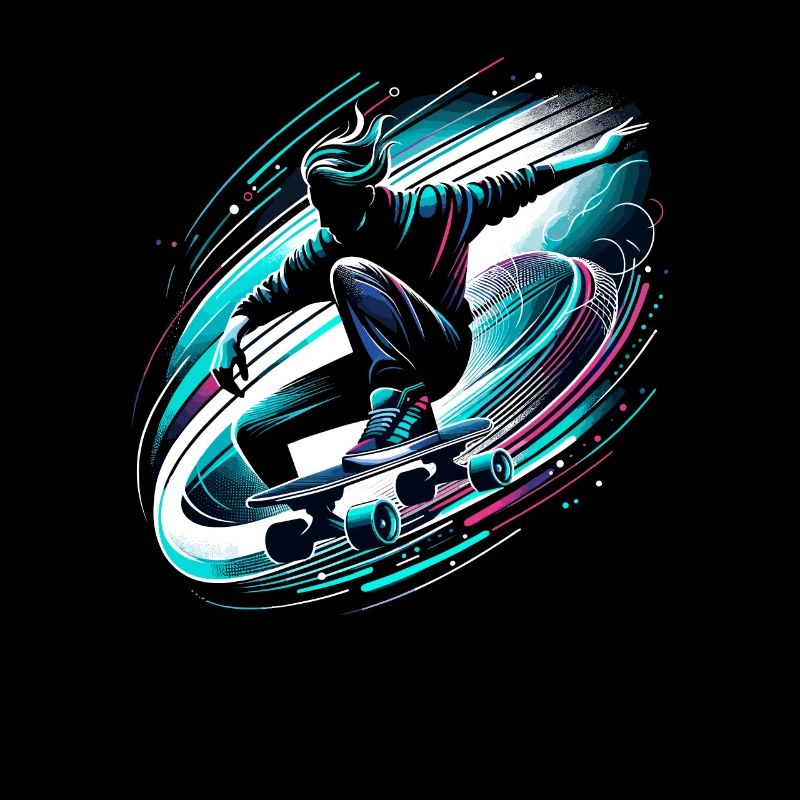 Longboarder auf Skateboard oder Longboard