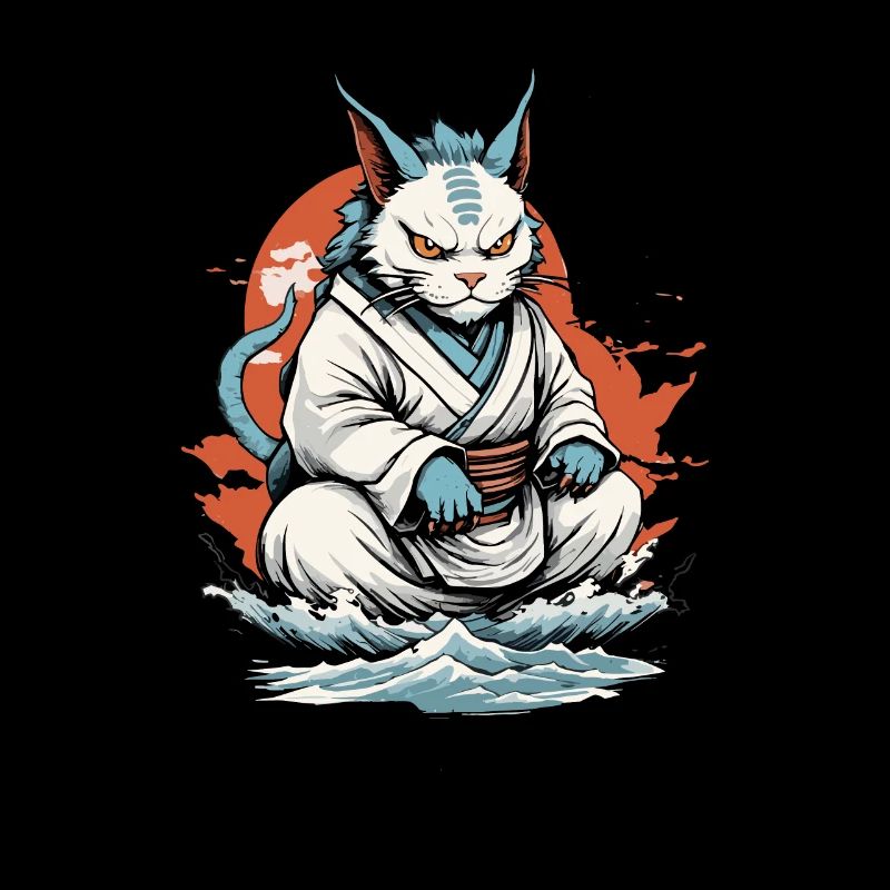 Vintage Ukiyo-E Katzen Monster Aesthetic Katze