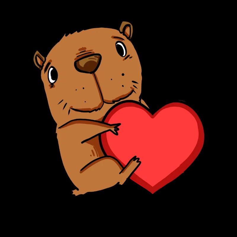 Capybara Capybara Amour du cœur