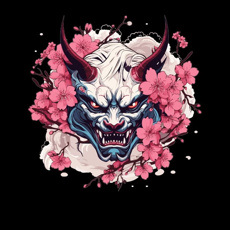 Japanischer Hannya Dämon Samurai Warrior Oni Maske