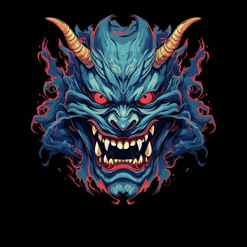 Japanischer Hannya Dämon Samurai Warrior Oni Maske