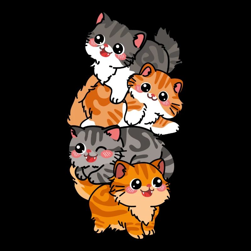 Cat Cute Kitty Stack Cats Anime Kawaii