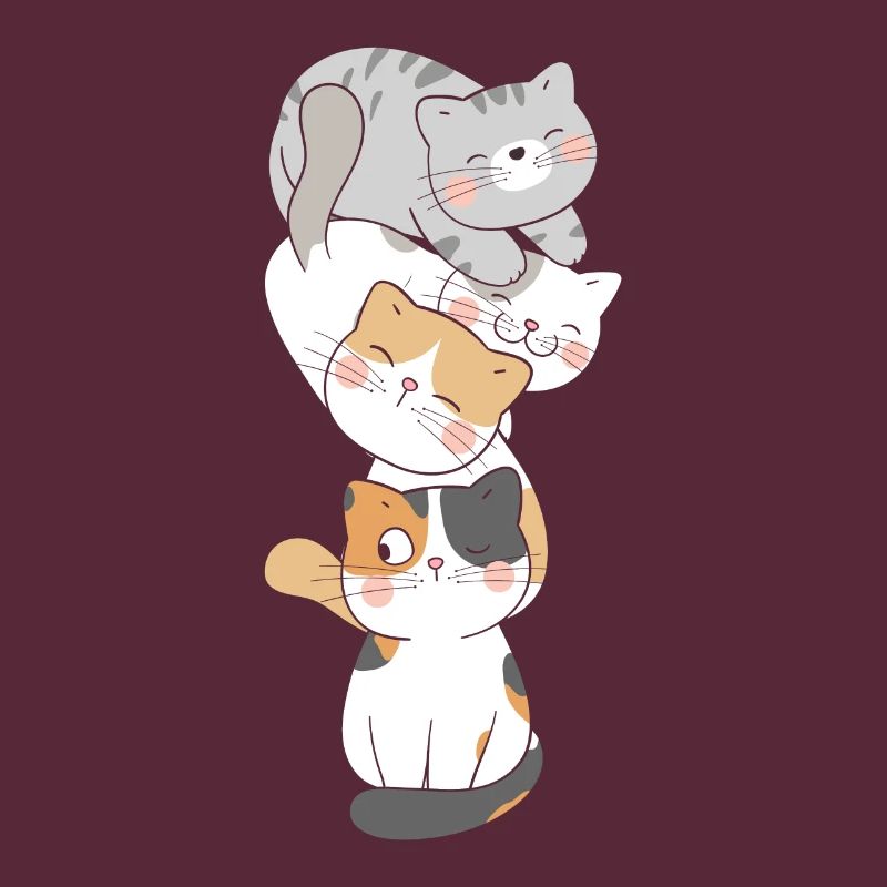 Cat Cute Kitty Stack Cats Anime Kawaii