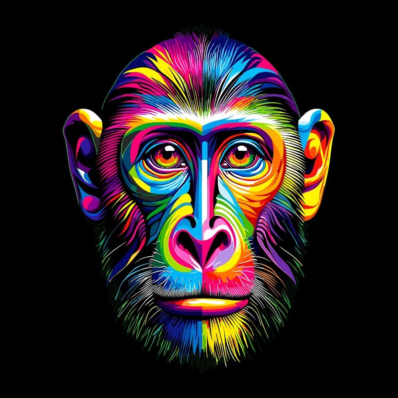Coloré Pop Art singe amant singe chimpanzé