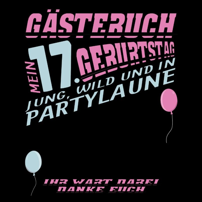 17. Geburtstag Mädchen & Junge Gästebuch