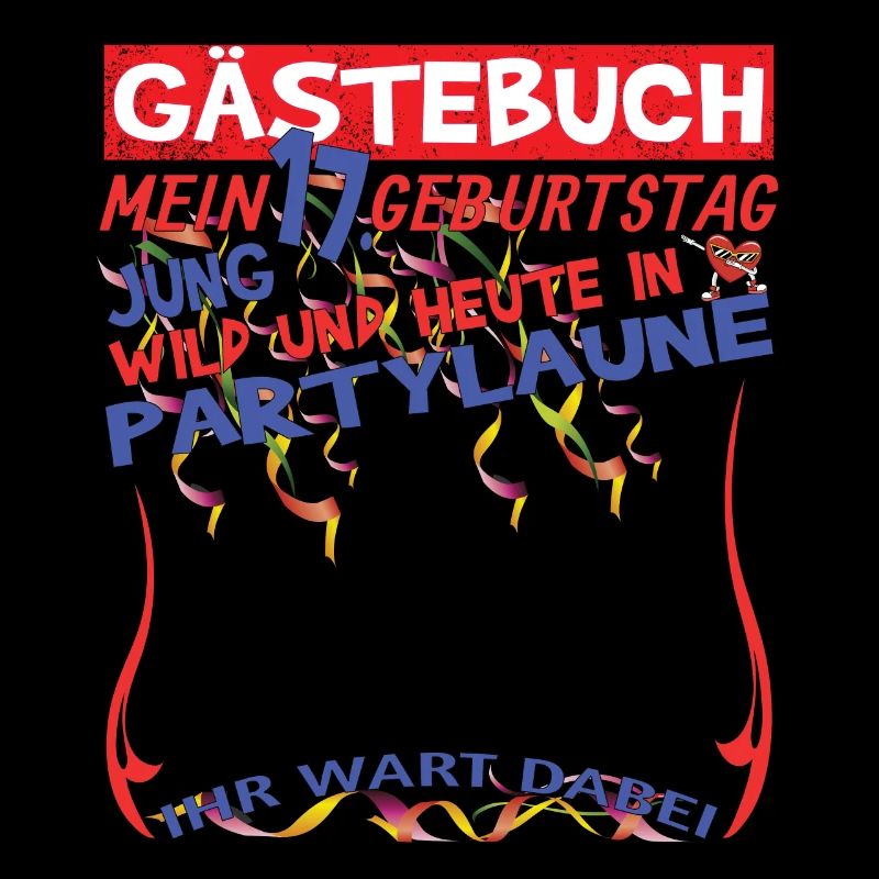 17. Geburtstag Mädchen & Junge Gästebuch
