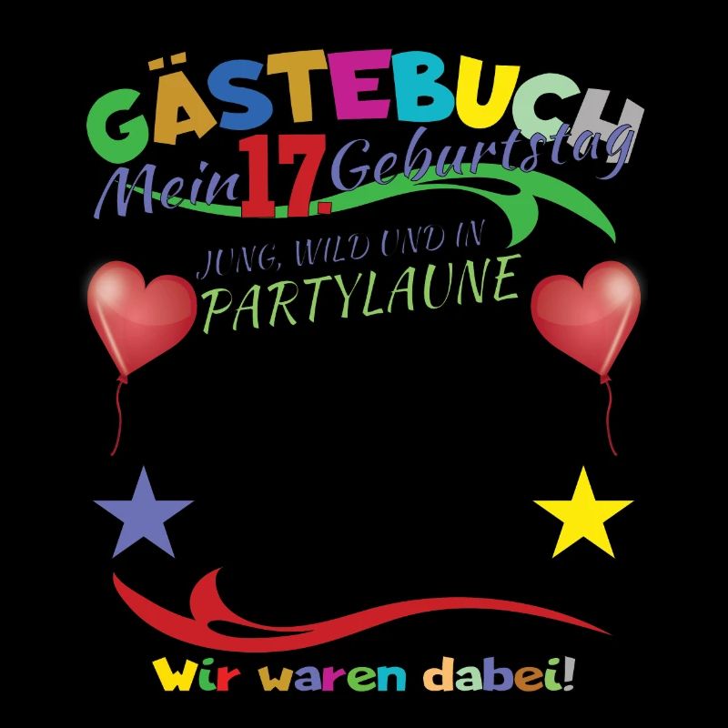 17. Geburtstag Mädchen & Junge Gästebuch