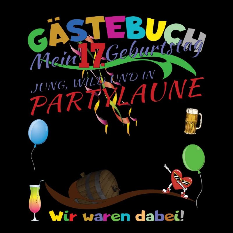 17. Geburtstag Mädchen & Junge Gästebuch