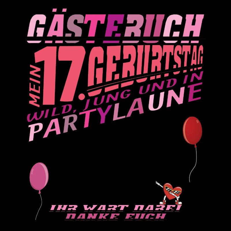 17. Geburtstag Mädchen & Junge Gästebuch