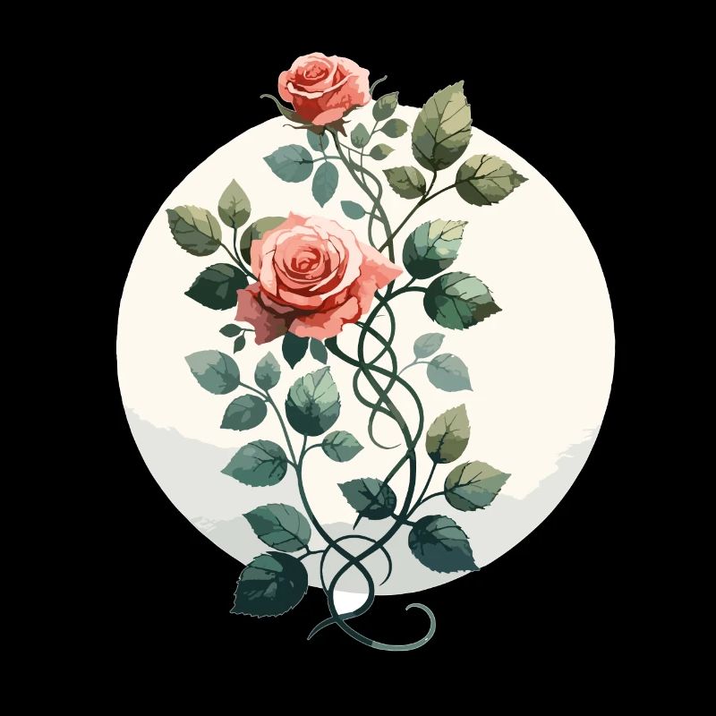 Rose Vine Drawn