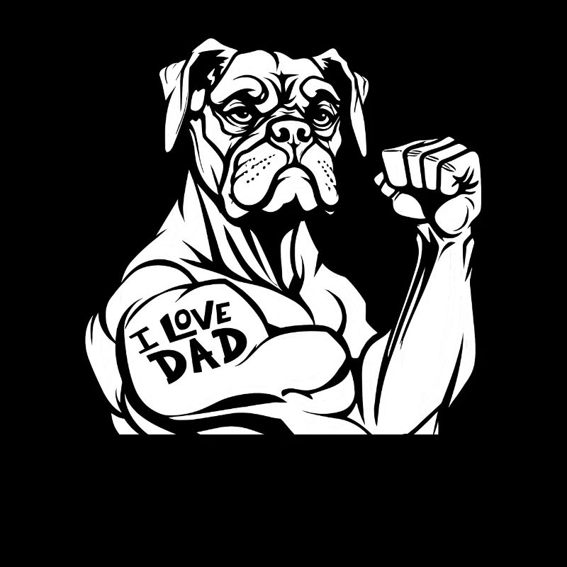 Boxer Hund Deutscher Boxer I Love Dad