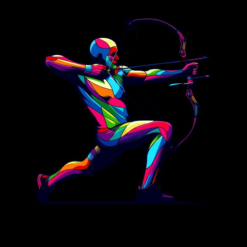 Coloré Pop Art Archer Archer Arc Et Flèche