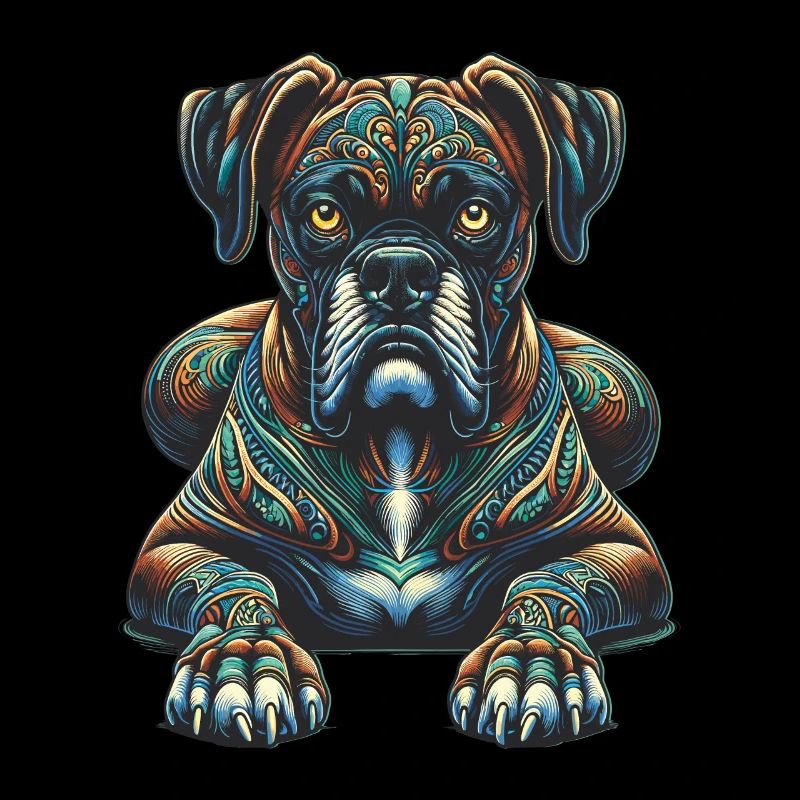 Mandala Art Boxer Hund Boxer