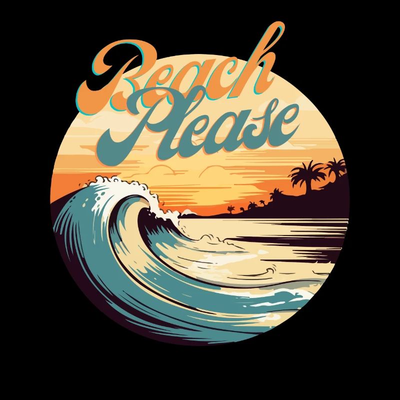 BeachPlease Vague Retro du Coucher de Soleil