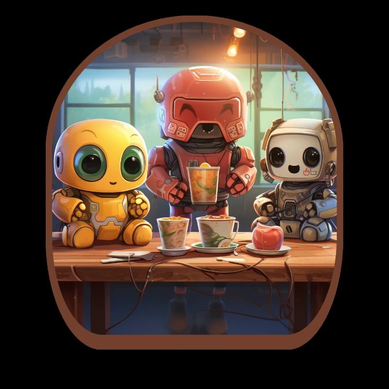Mecha Roboter Anime Niedlich Boba Tee Spiel