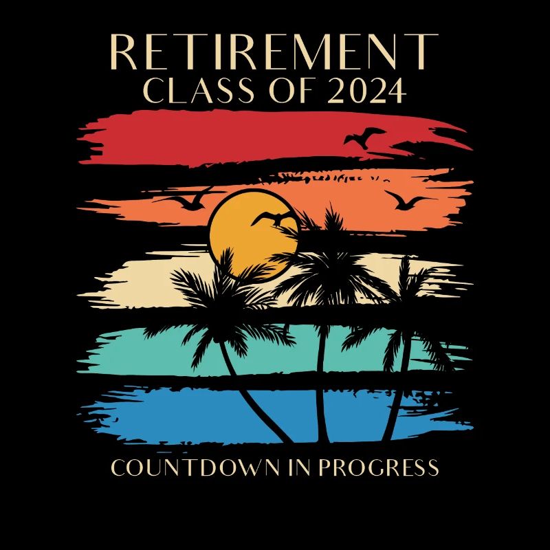 2024 Retirement Countdown Beach Tee
