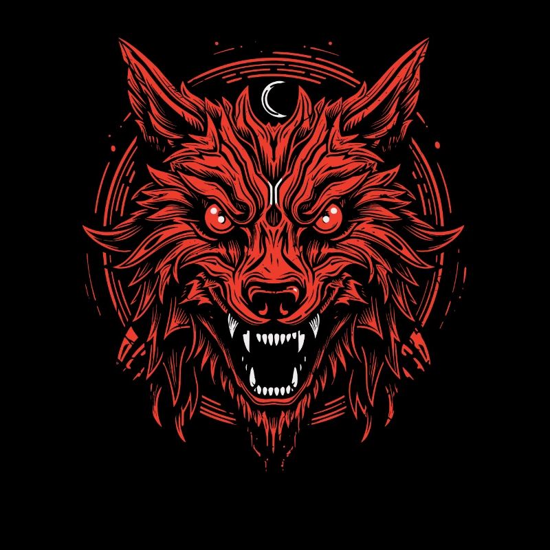 Wolf Beängstigend Lunar Wolf