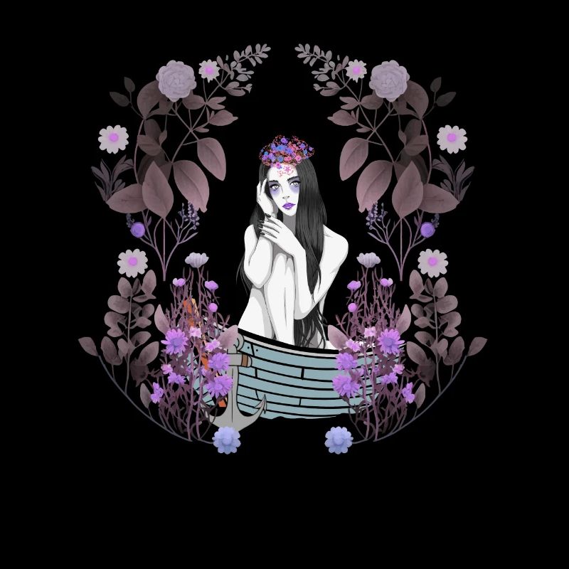 Mädchen Frau Boot Nostalgisch Blumen sinnlich