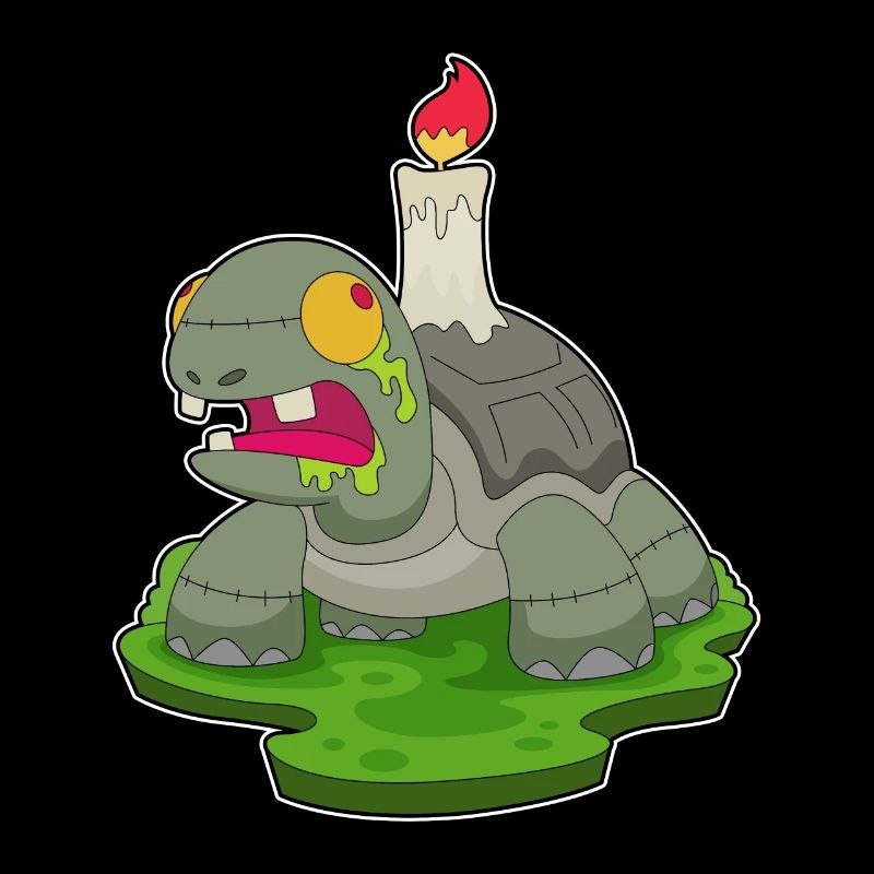 Turtle Halloween Zombie Candle