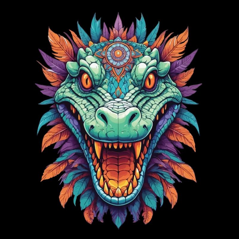 Krokodil Mandala Tiergeist Traumfänger Design